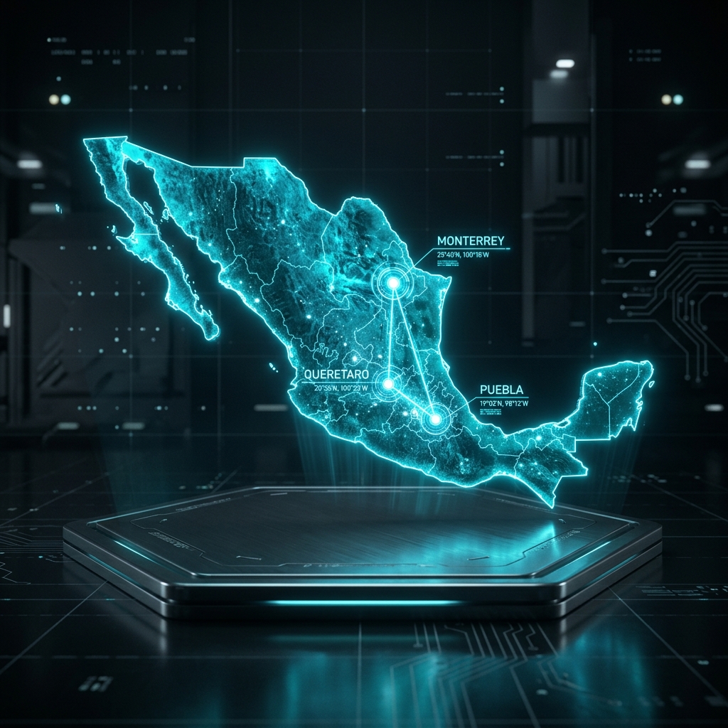Mapa 3D Flotante de México y Sedes FHOMEX